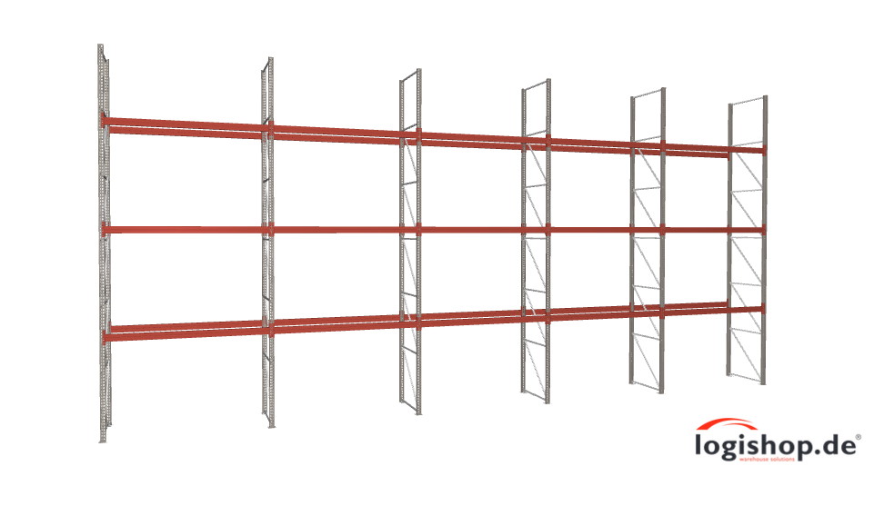 Palettenregal ca. 36,30 lfm - H: 650cm - Fachlast: 3000 kg