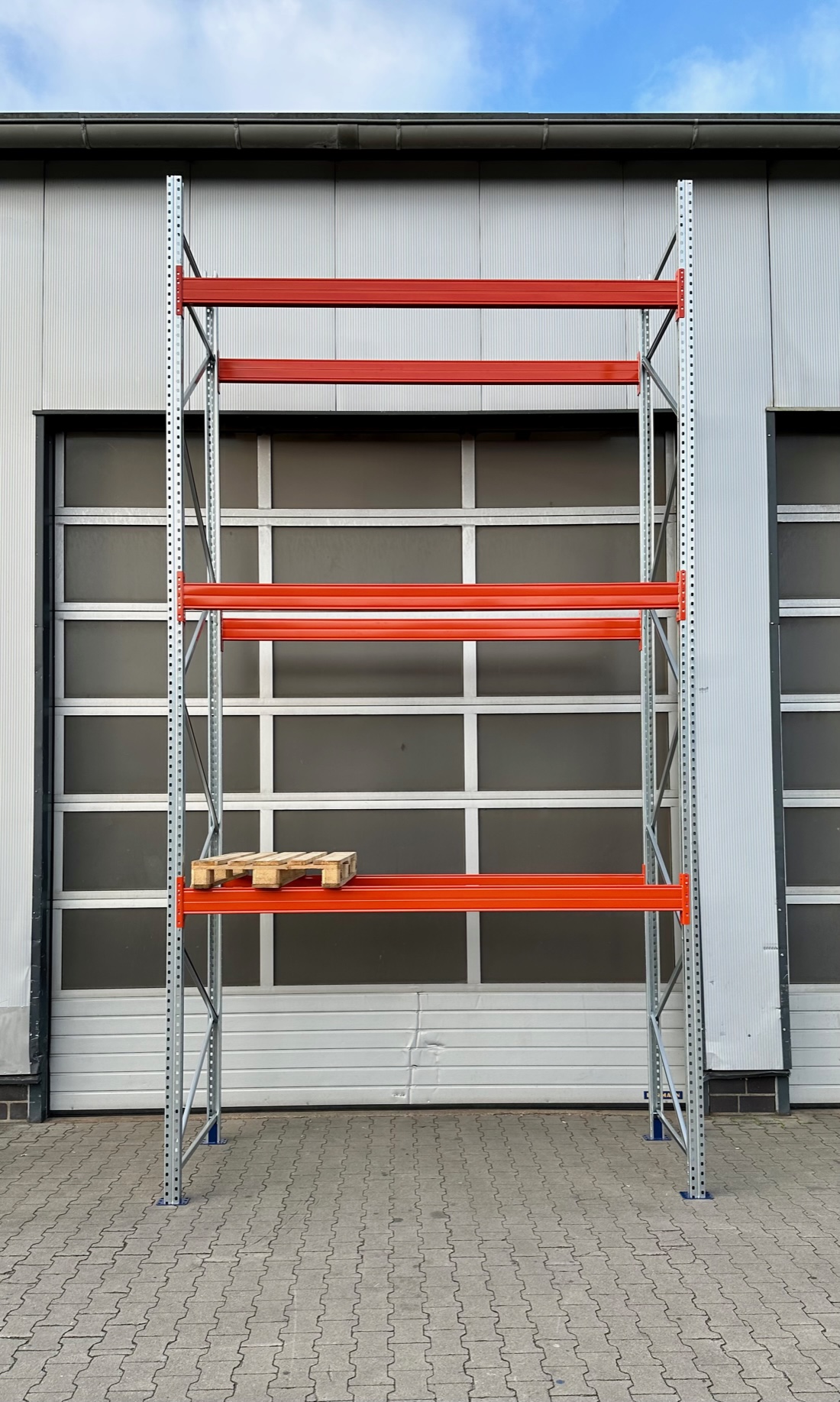 BLT Palettenregal Grundfeld – 2,90 lfm | 550 cm Höhe | 1800 kg Fachlast | Boden + 3 Ebenen