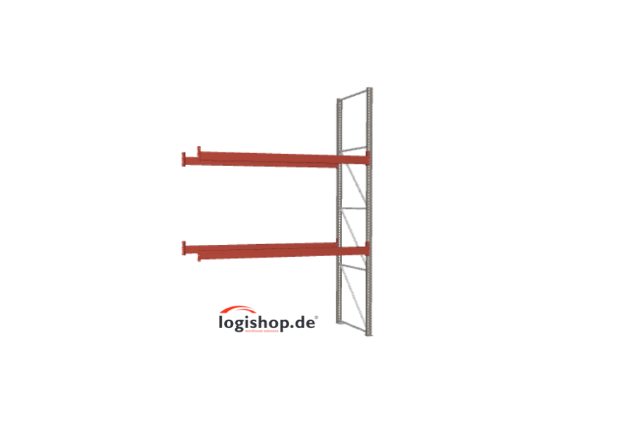 BLT Palettenregal Anbaufeld – 2,80 lfm | 450 cm Höhe | 3000 kg Fachlast | Boden + 2 Ebenen