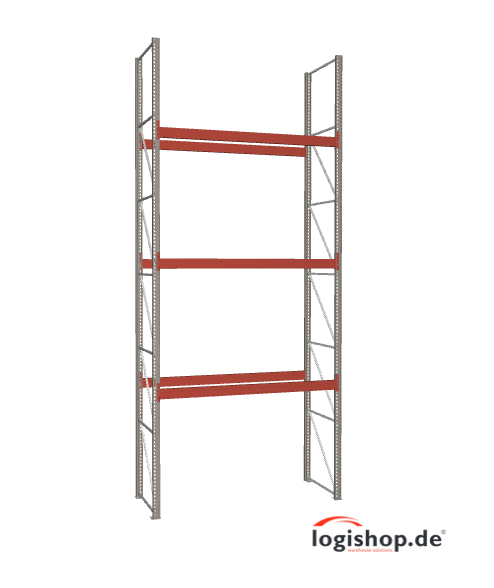 Grundfeld Palettenregal ca. 2,90 lfm - H: 650cm - Fachlast: 3000 kg