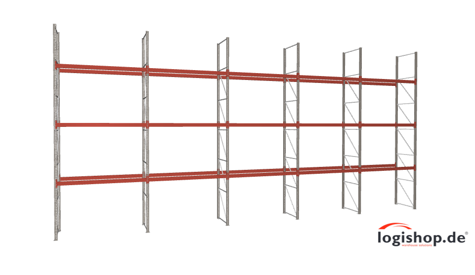 Palettenregal ca. 14 lfm - H: 650cm - Fachlast: 3000 kg