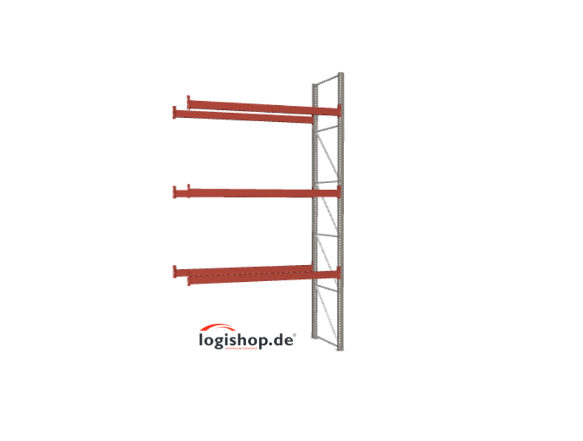 BLT Palettenregal Anbaufeld – 2,80 lfm | 550 cm Höhe | 3000 kg Fachlast | Boden + 3 Ebenen