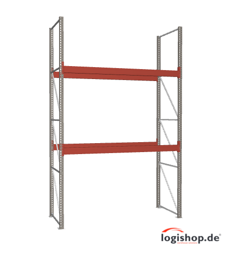 BLT Palettenregal Grundfeld – 2,90 lfm | 450 cm Höhe | 3000 kg Fachlast | Boden + 2 Ebenen